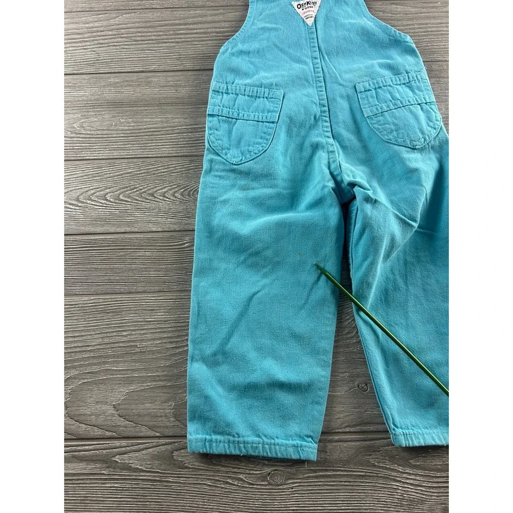 Vintage OshKosh Bgosh Sky Blue Corduroy Overalls Toddler Size 3T Pants Blue